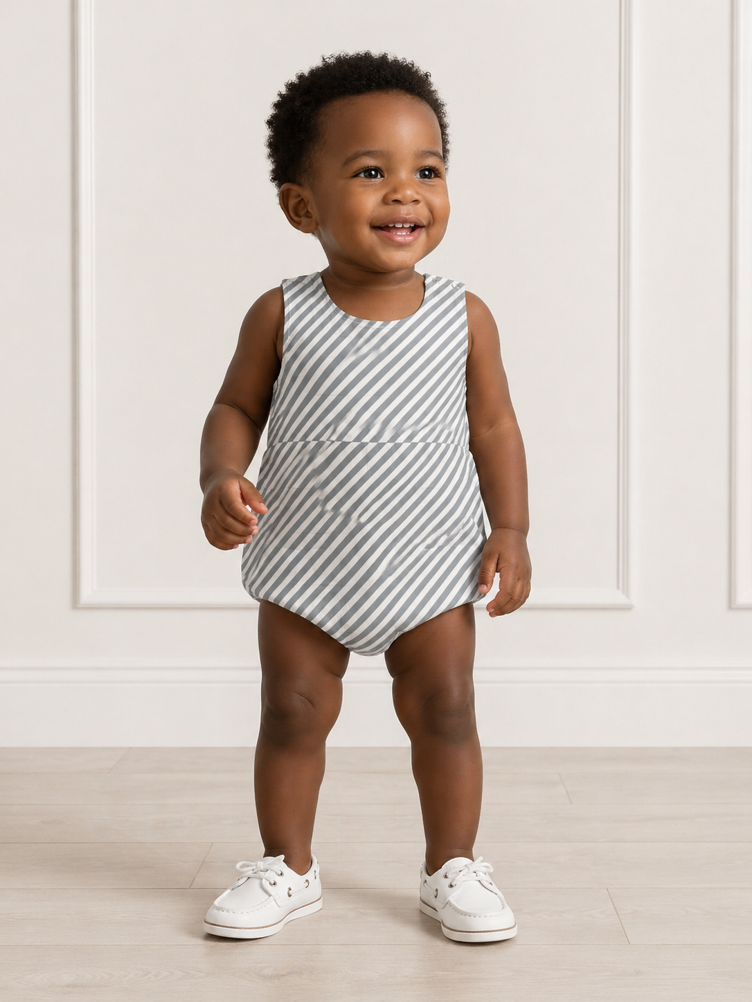 Finley Stripe Bamboo Mini Bubble Romper for Boys