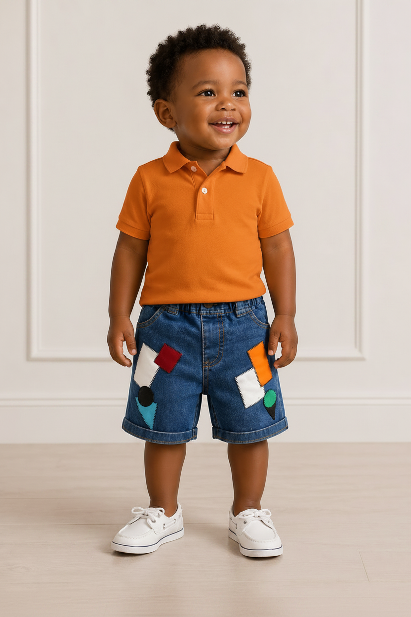 Elastic Waist Casual Denim Shorts for Boys