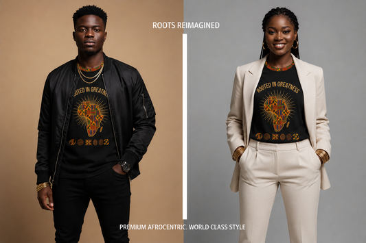 Black & Gold Motherland Adult Unisex Oversized Tee