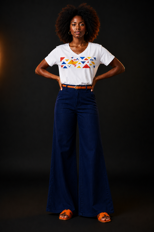 Royal Mosaic Tee Women’s Relaxed V-Neck Tee