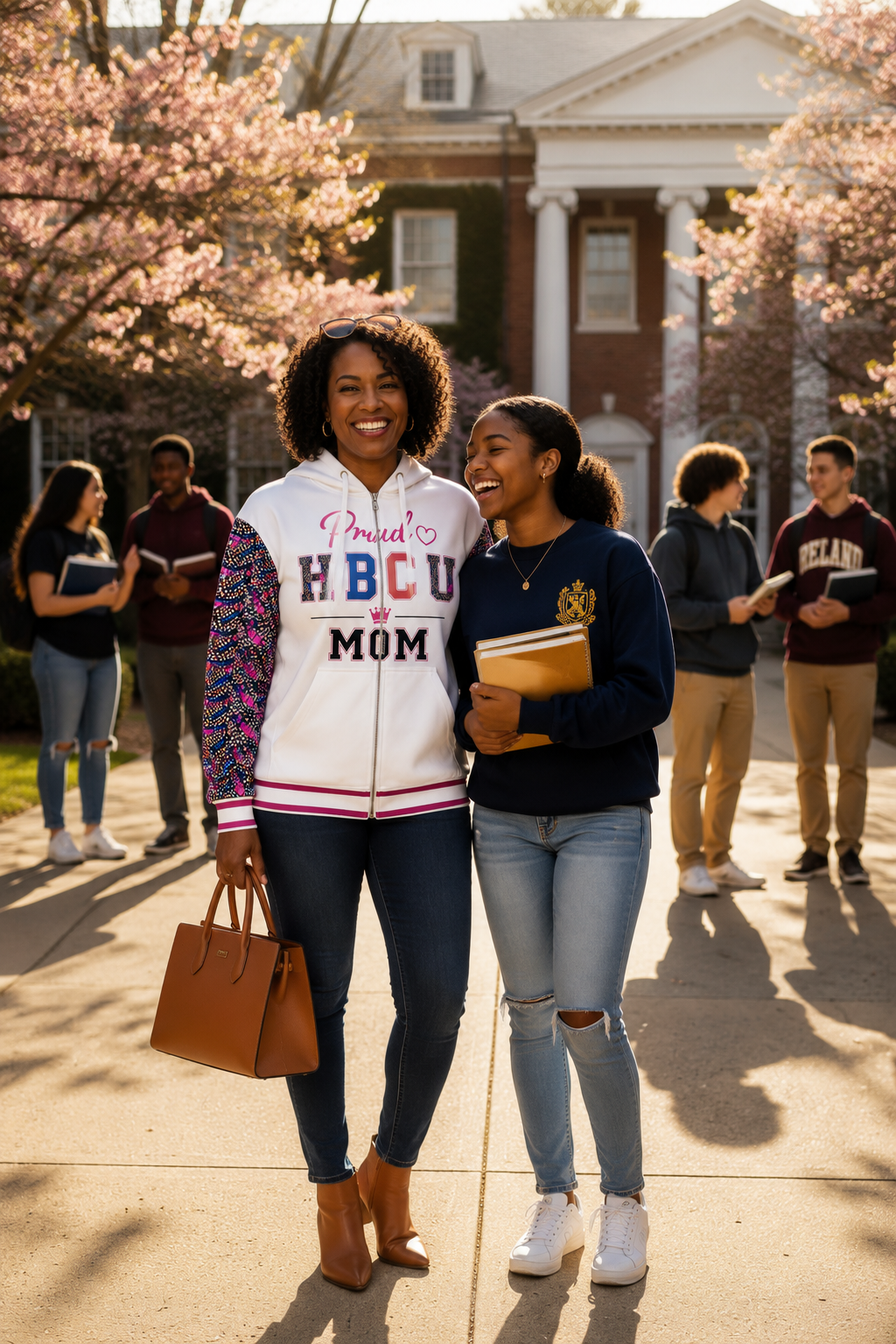 HBCU Proud Mom Zip Hoodie – All-Over Print Recycled Fleece