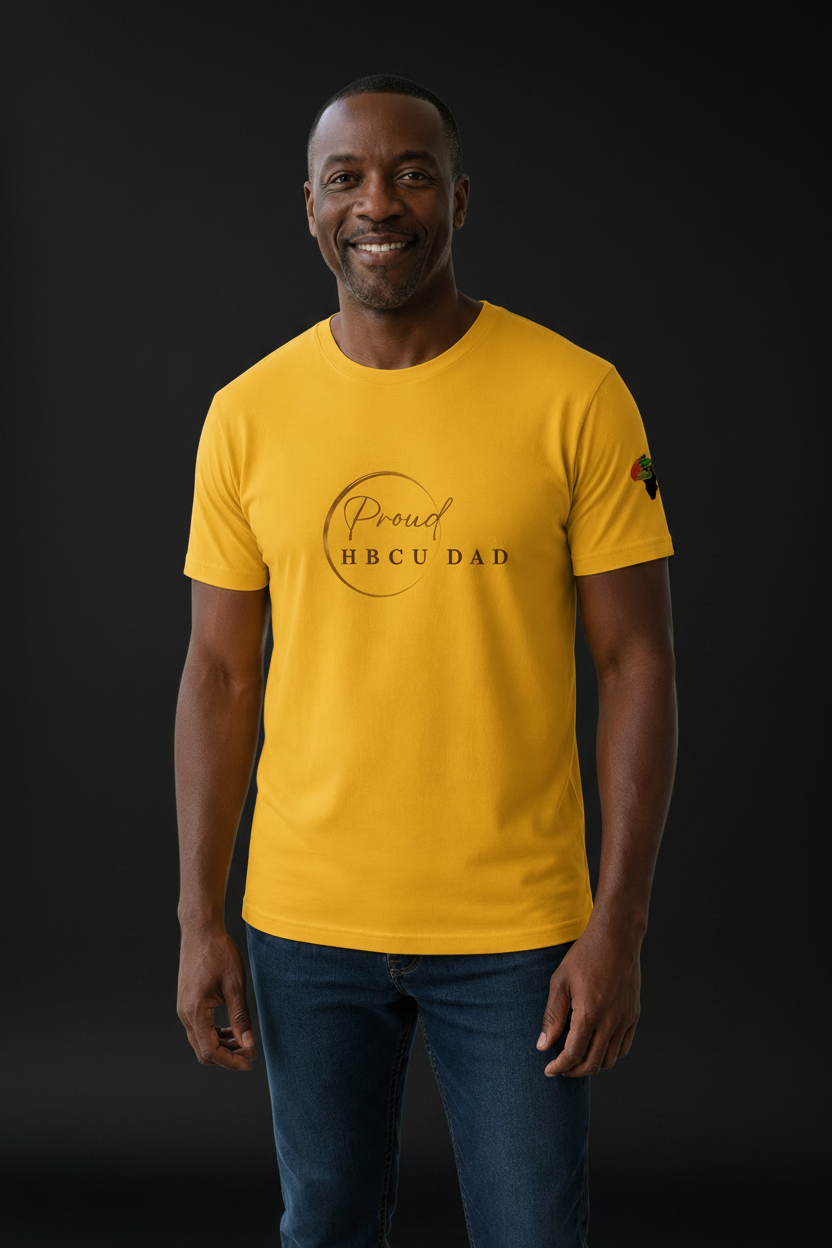 HBCU Proud Dad Classic Cotton Tee – Legacy, Pride & Black Excellence (Male Student)