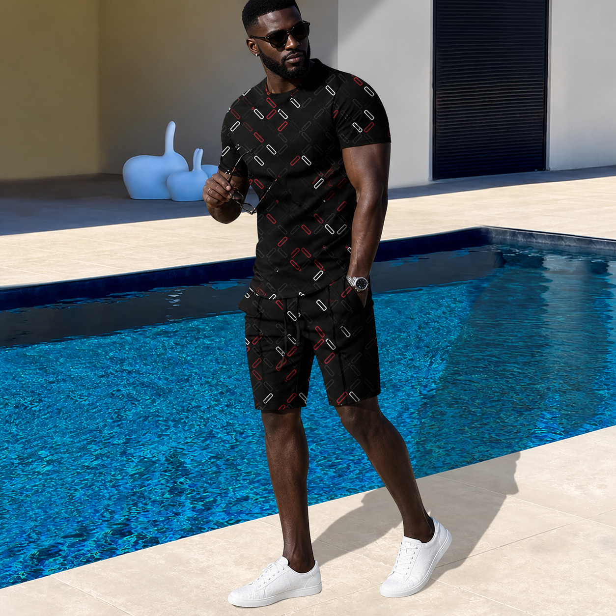 Men's Casual T-Shirt & Shorts Two-Piece Set