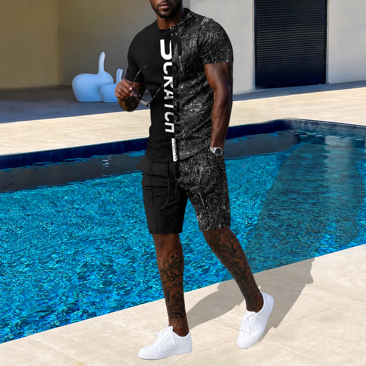 Men's Casual T-Shirt & Shorts Two-Piece Set
