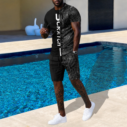 Men's Casual T-Shirt & Shorts Two-Piece Set
