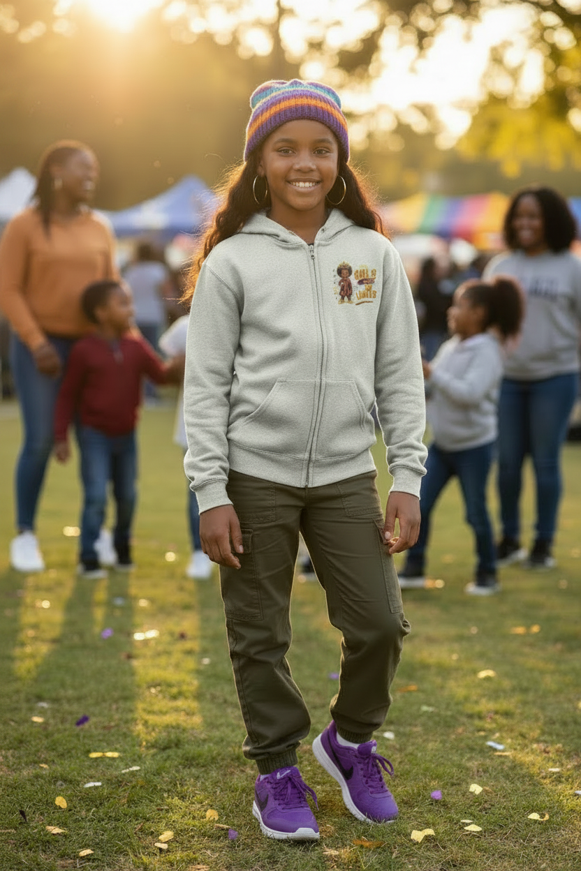 Young Queen – Girl’s Empowerment Youth Zipped Hoodie