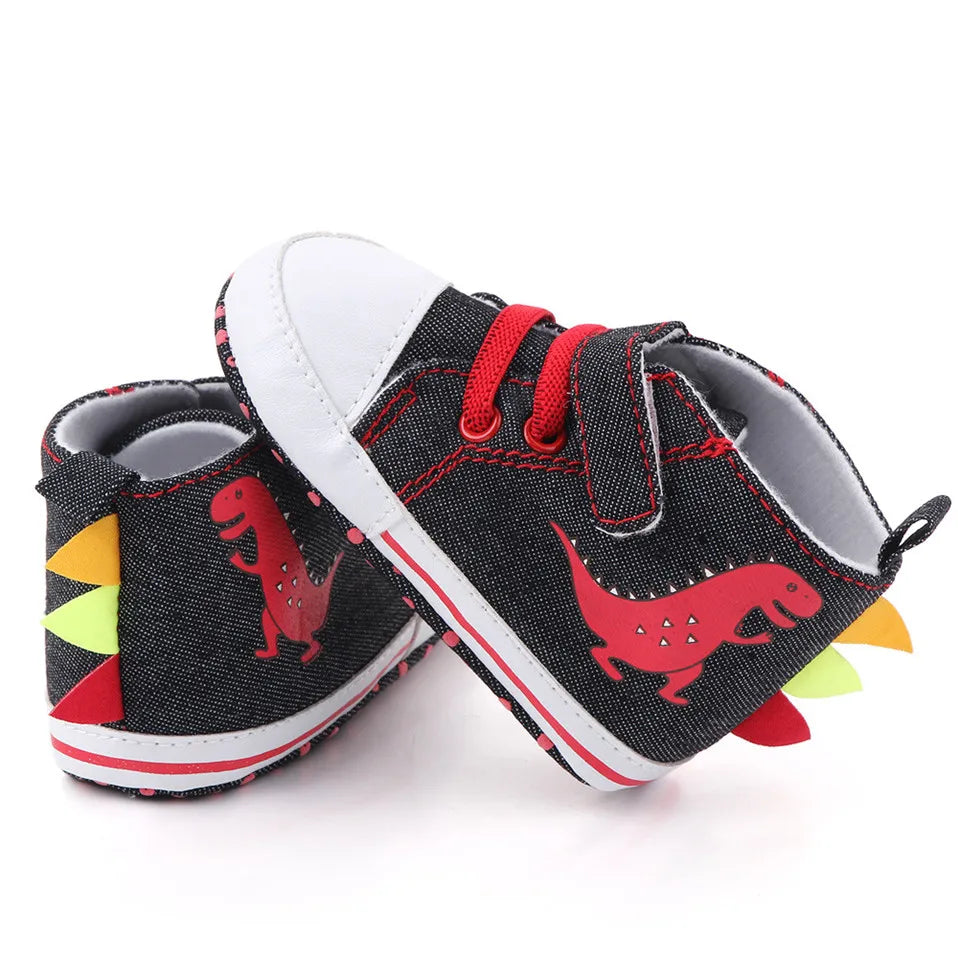 Boys' Anti-Slip Cartoon Canvas First Walker Shoes