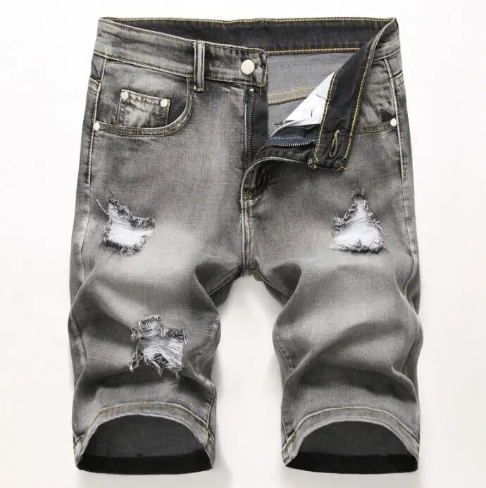 Men's Ripped Distressed Denim Shorts