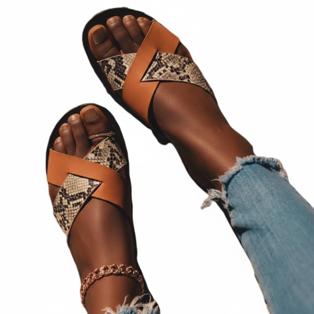 Women's Leopard Print Flat Sandals