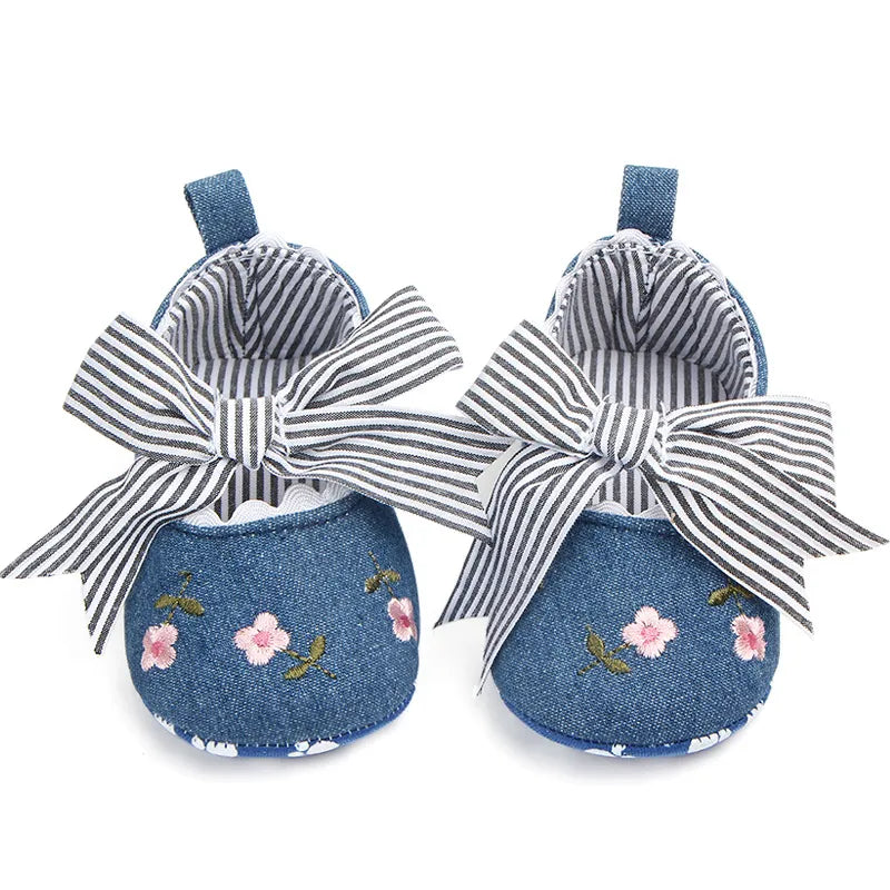 Baby Girls Floral Crib Shoes