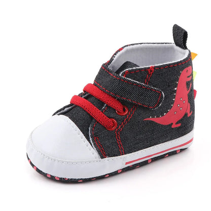 Boys' Anti-Slip Cartoon Canvas First Walker Shoes