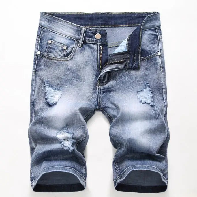 Men's Ripped Distressed Denim Shorts