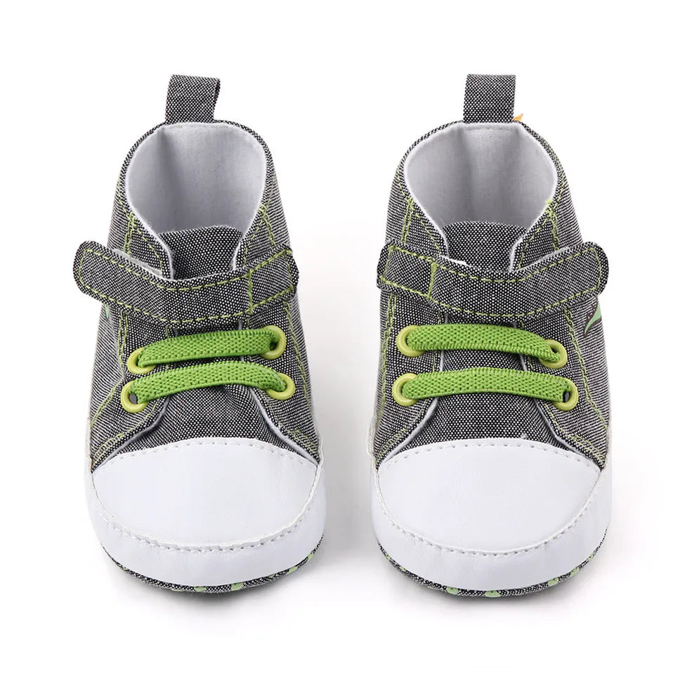 Boys' Anti-Slip Cartoon Canvas First Walker Shoes