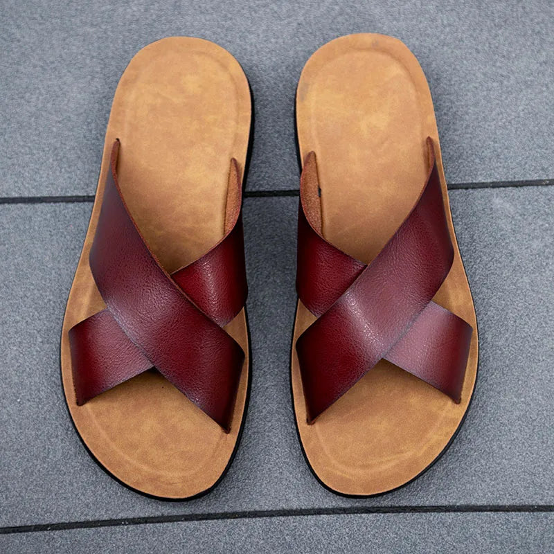 Men's PU Platform Roman Slide Sandals