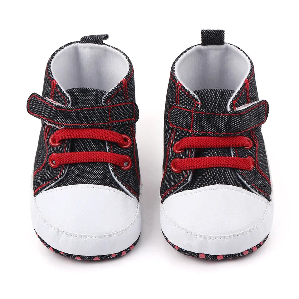 Boys' Anti-Slip Cartoon Canvas First Walker Shoes