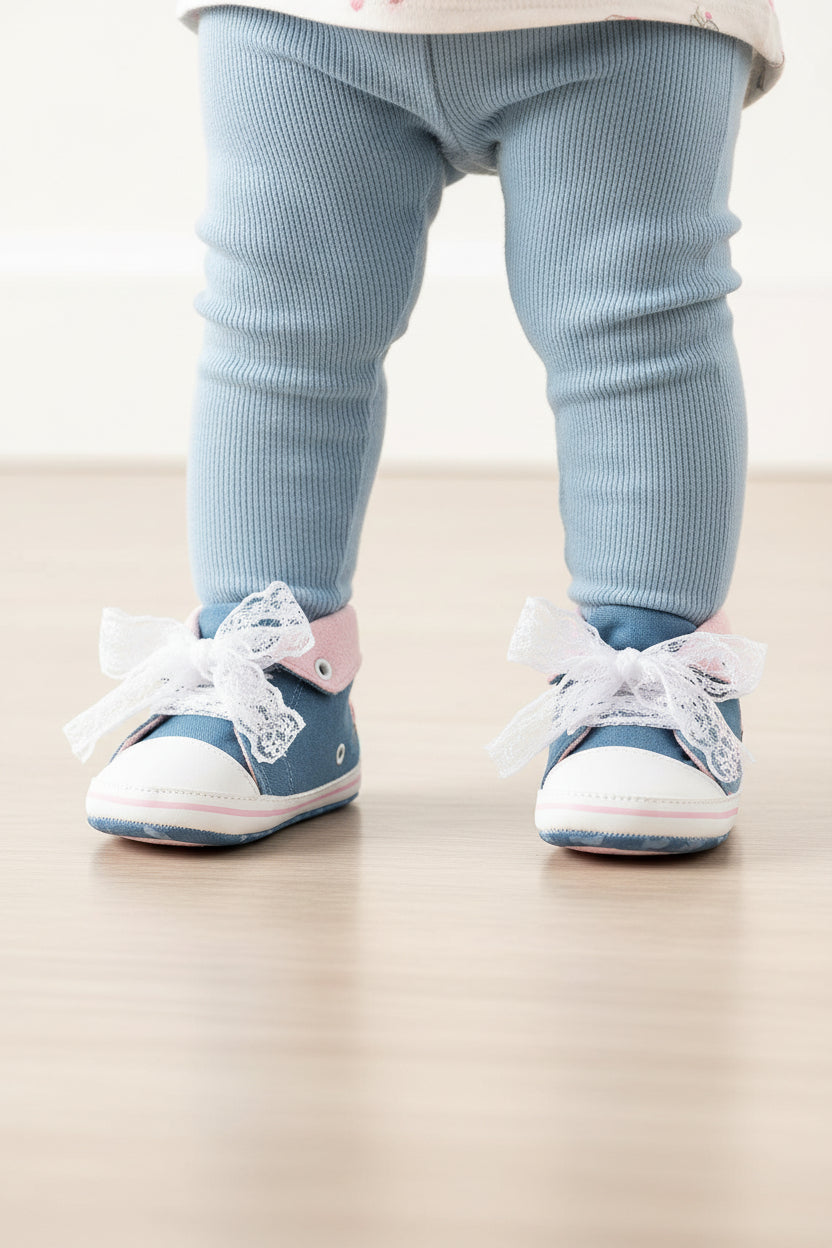 Baby Girls Floral Crib Shoes