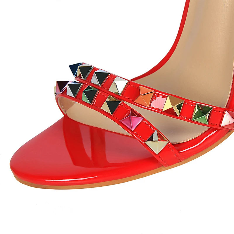 Women's Rivet-Embellished Stiletto Sandals