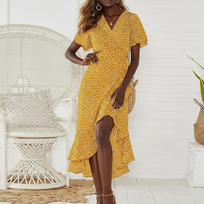 Floral Print Boho Maxi Dress