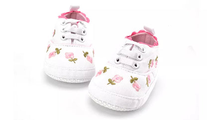 Baby Girls Floral Crib Shoes