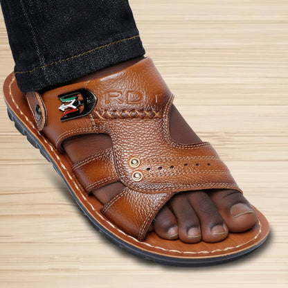 Men's 2-in-1 Genuine Cowhide Leather Sandals