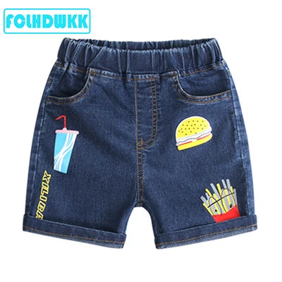 Elastic Waist Casual Denim Shorts for Boys