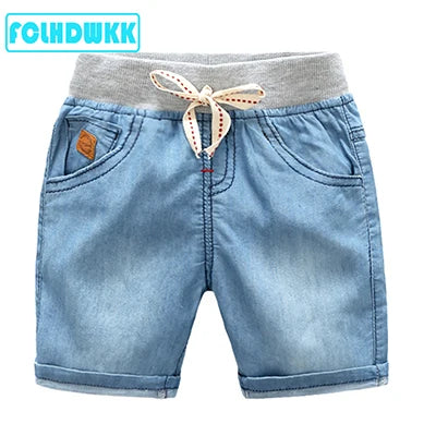 Elastic Waist Casual Denim Shorts for Boys