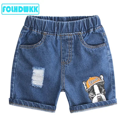 Elastic Waist Casual Denim Shorts for Boys