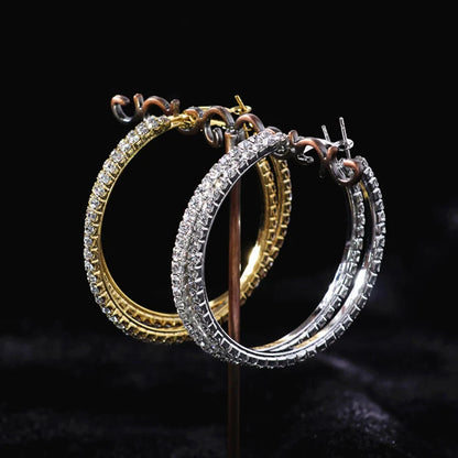 Rhinestone Hoop Earrings
