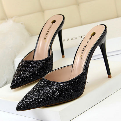 Women's Crystal Embellished Thin Heel Sandals