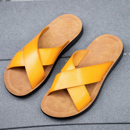 Men's PU Platform Roman Slide Sandals
