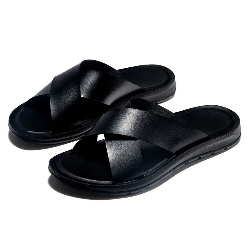 Men's PU Platform Roman Slide Sandals