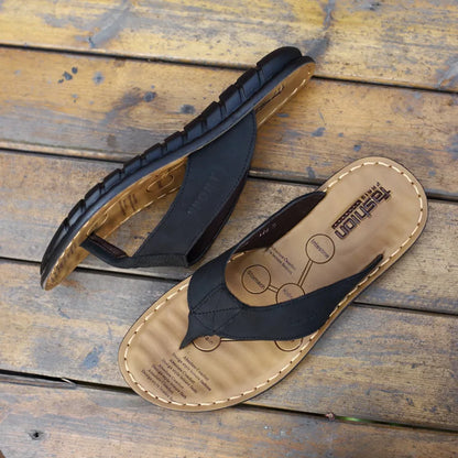 Men's Genuine Leather Flip Flop Sandals