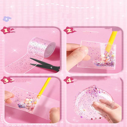 DIY Blow Bubble Nano Tape Full Set of PET Nano Glue Knead Music