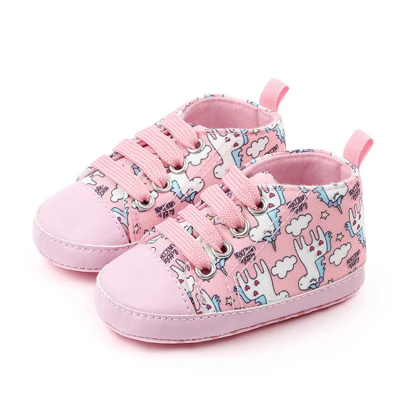 Baby Girls' Unicorn Print First Walker Sneakers