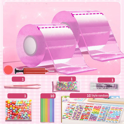 DIY Blow Bubble Nano Tape Full Set of PET Nano Glue Knead Music