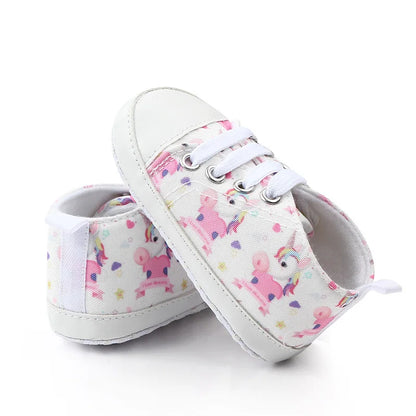 Baby Girls' Unicorn Print First Walker Sneakers