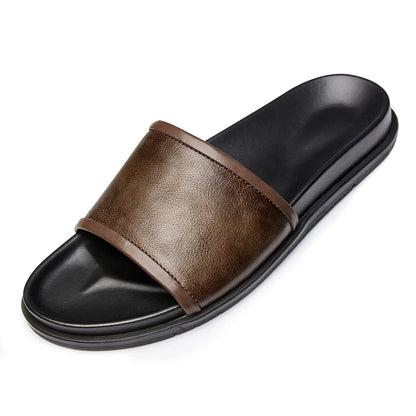 Men's Handmade Genuine Cow Leather Slide Sandals