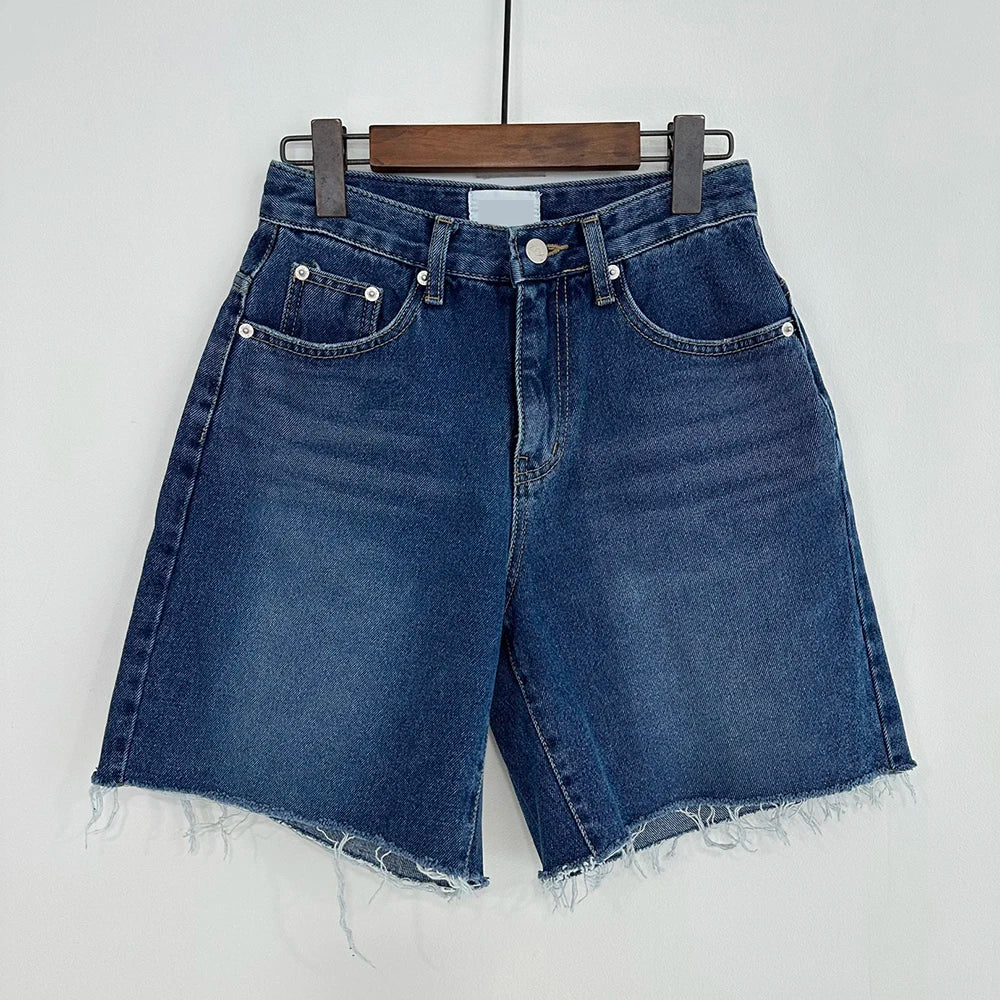 Youth Girls' High-Waist Denim Shorts