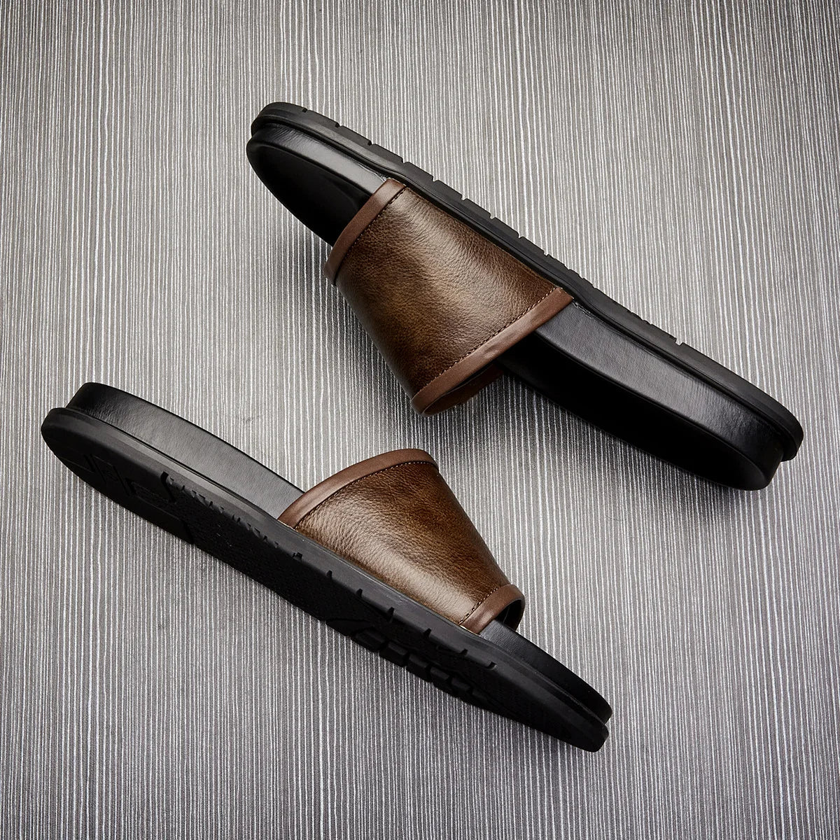 Men's Handmade Genuine Cow Leather Slide Sandals