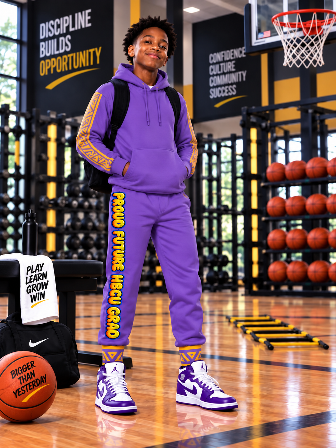 HBCU Unisex Graffiti Joggers in Lavender