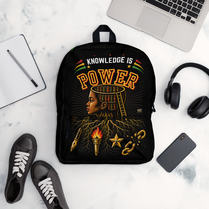 Knowledge is Power Backpack in Black