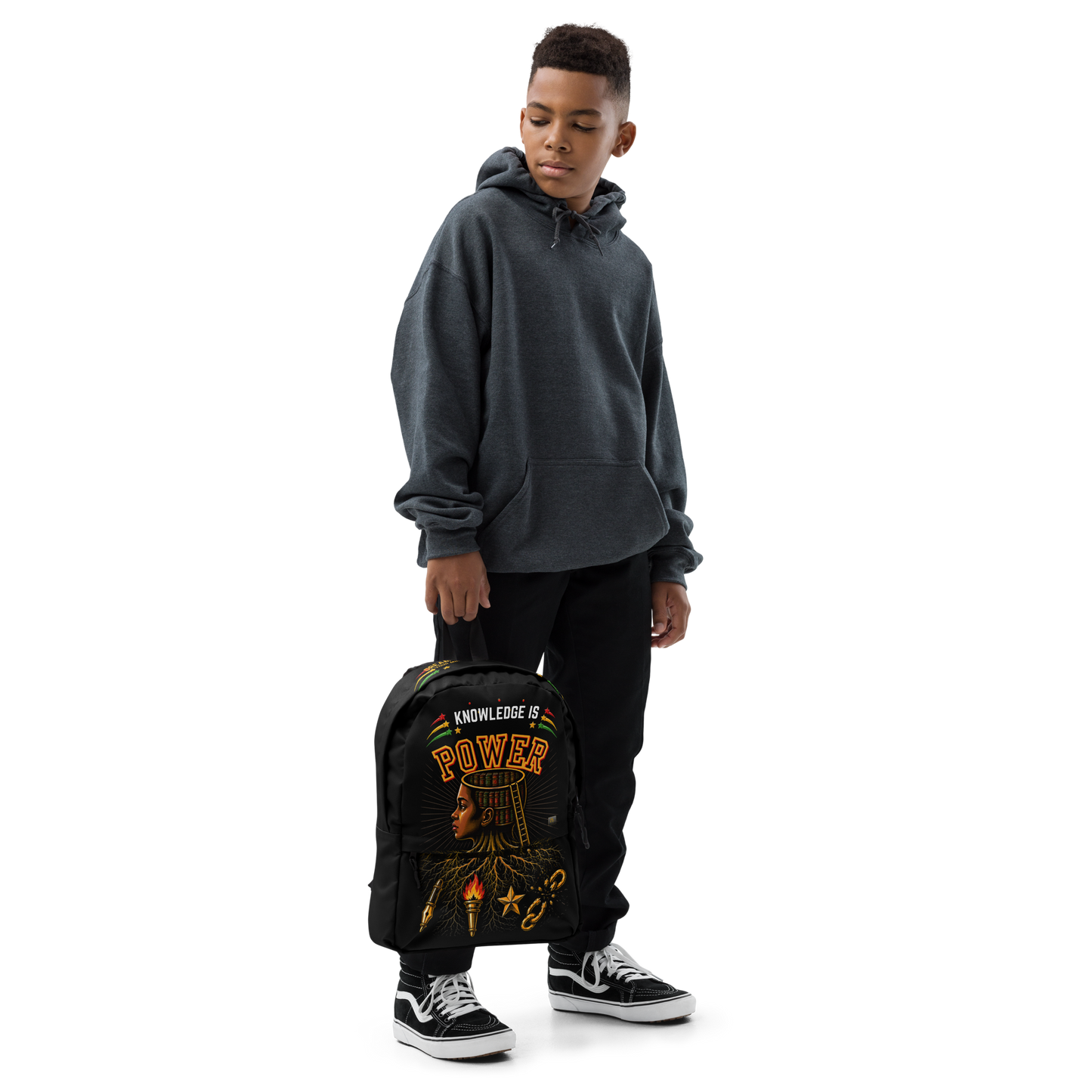 Knowledge is Power Backpack in Black