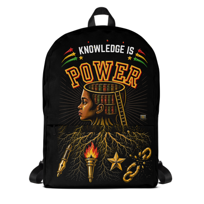 Knowledge is Power Backpack in Black