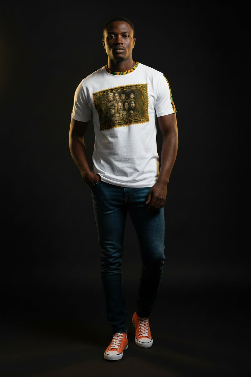 Iconic Heroes Crew Neck T-Shirt for Men (Kente)