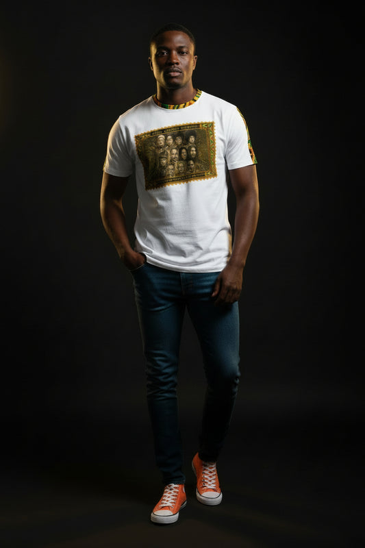 Iconic Heroes Crew Neck T-Shirt for Men (Kente)