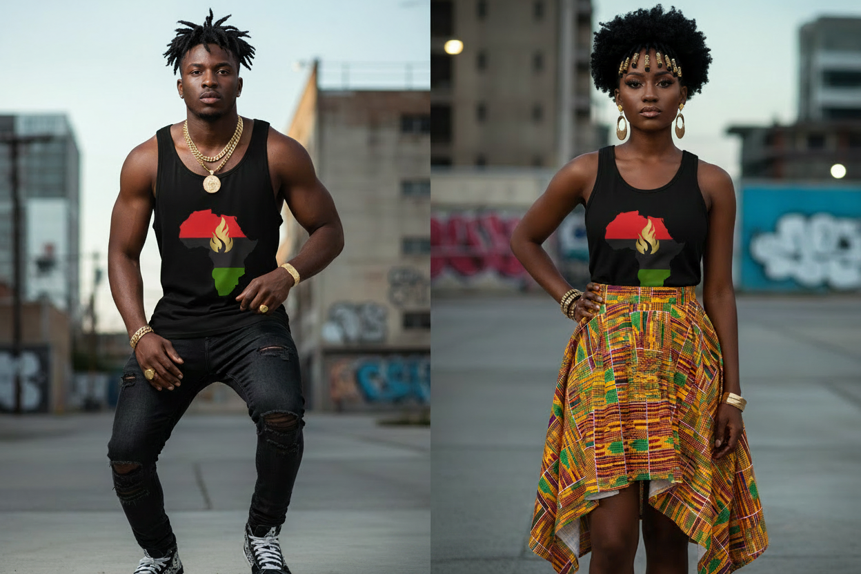 Africa Lit Unisex Tank Top