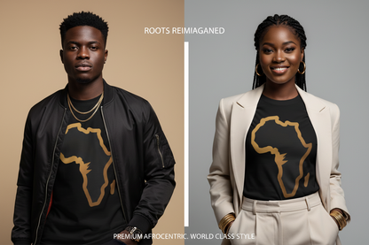 Black & Gold Motherland Adult Unisex Oversized Tee