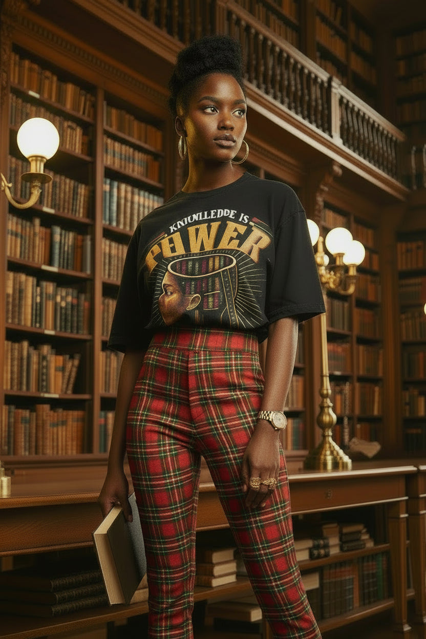 Knowledge Is Power Unisex Tee in Black for Young Adult