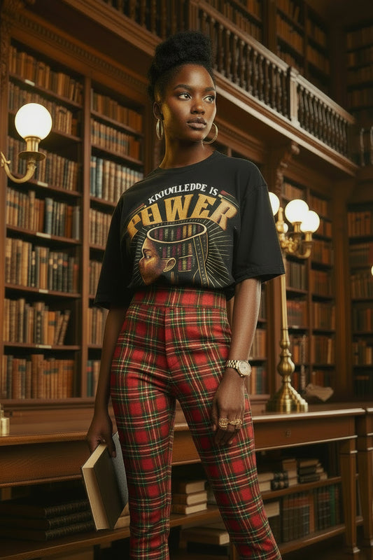 Knowledge Is Power Unisex Tee in Black for Young Adult