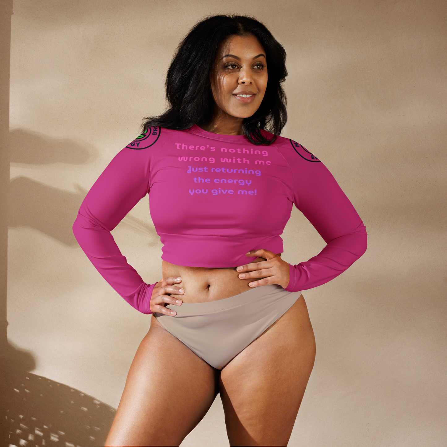 Matching Energy Recycled Long Sleeve Crop Top